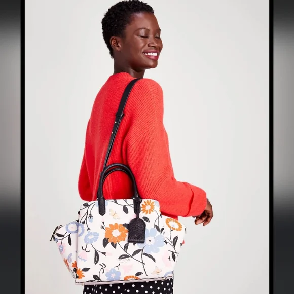 Kate Spade- Avenue Floral Garden Medium Satchel (Multicolor 🩵🩷) - Picture 6 of 15
